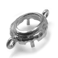 コネクター銀古美 空枠 ハンマード（オーバル 8×6mm）（真鍮ブラス・アンティークシルバーカラー）5個