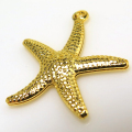 スターフィッシュ ヒトデ チャーム（20mm）アクセサリーパーツ（ブラス真鍮・ゴールドカラー）（20個）