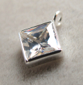 SV925シルバーチャーム/キュービックジルコニア（スクエア5mm）（1個）