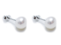 淡水パールピアス 真珠 シルバーSV925（ホワイト系）（ボタン8.5～9mm） キャッチ付（1ペア）