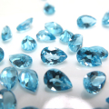 天然石ルース（裸石）・ブルートパーズ（スイスブルー）/ペア【6×4mm】ファセットカット（6個）