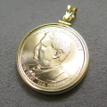大統領1ドル貨（第26代セオドア・ルーズベルト）・コインペンダント・バチカン付「14kgf・ゴールドフィルド」（1個）
