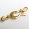 留具フック ネックレス金具（A）（真鍮ブラス・ゴールドカラー）（2個）