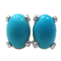 ターコイズ ピアス 天然石 オーバル 6×4mm シルバー SV925 1ペア