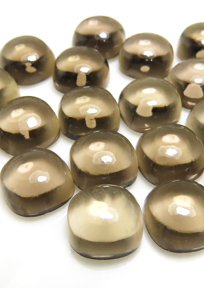 スモーキークオーツ 天然石ルース スクエア クッション カボションカット【10mm】50個