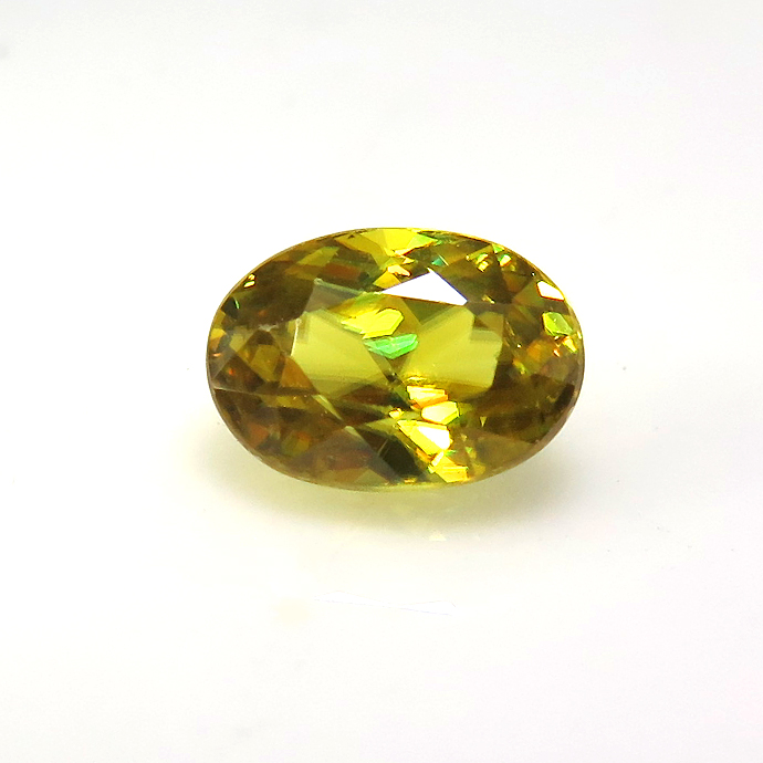 天然石ルース（裸石） スフェーン マダガスカル産/非加熱 オーバル【6.66×4.66×3.64mm】ファセットカット（1個）