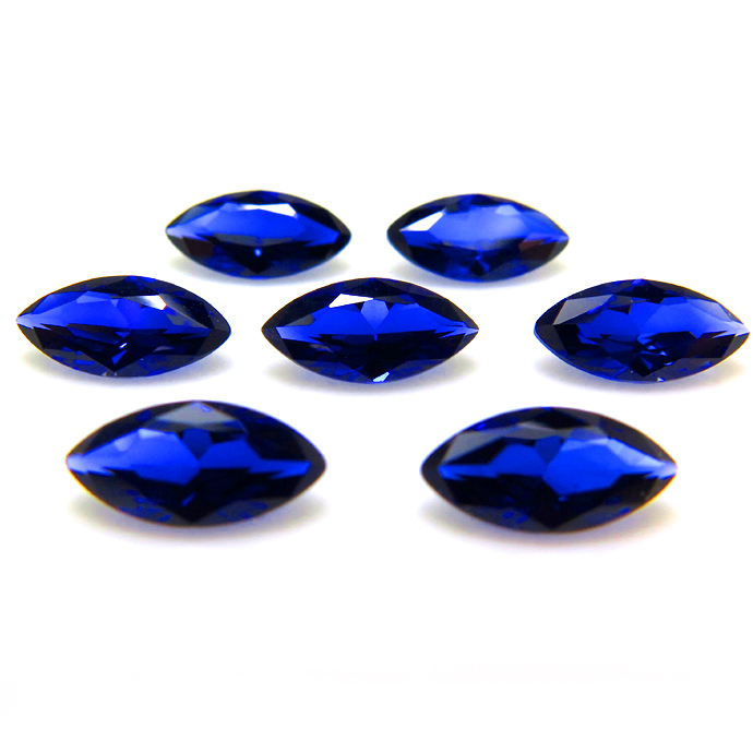 合成スピネル（ブルー）ルース マーキス 【AAA】火炎溶融法（ベルヌーイ法）【8×4mm】ファセットカット（8個）