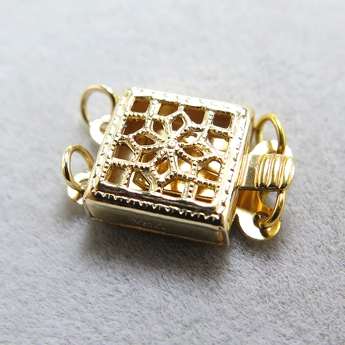 ゴールドフィルド・クラスプ・スクエア型（8.5mm×8.5mm）（2連用）「14kgf」（5個）