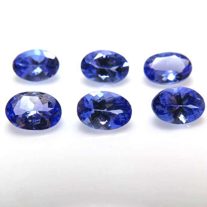 天然石ルース（裸石）・タンザナイト（タンザニア・加熱処理）オーバルファセットカット【6×4mm】（1個）