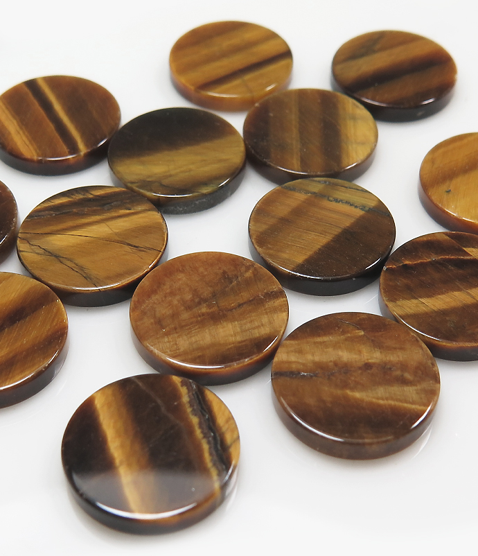 タイガーアイ コインカット ルース 天然石 10mm（6個）