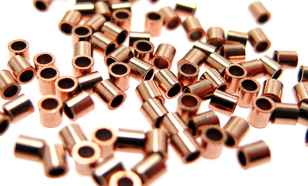 つぶし玉（かしめ玉）「ローズゴールドフィルド・14kgf」【2mm×1mm】（1.62g/約150個相当）