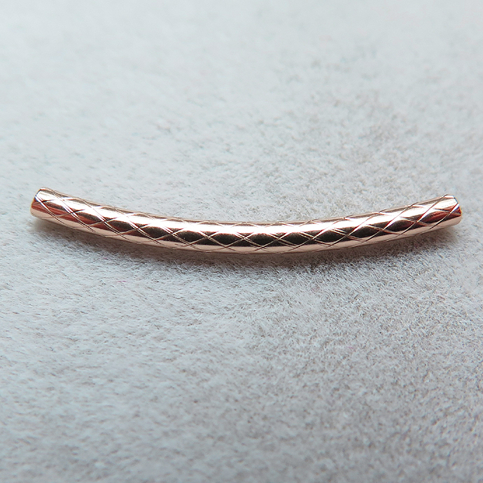14kgf（ローズゴールドフィルド）・チューブ（キルティング）（1.5mm×20mm）（25個）