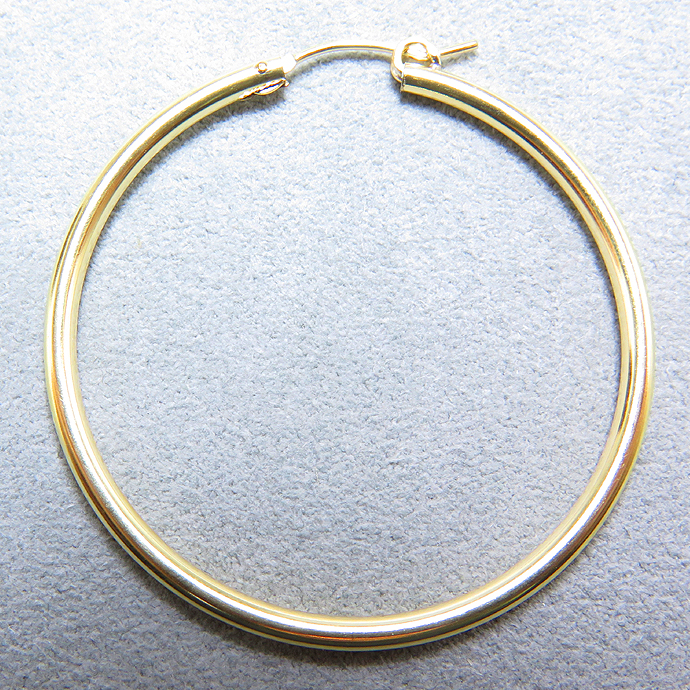 フープピアス（チューブ）42mm「14kgf（ゴールドフィルド）」（4個）