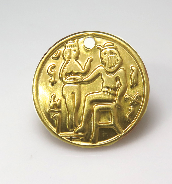 コイン ペンダント チャーム（古代エジプト風/アンティーク/ビンテージ調）（17mm）【VC-14】（真鍮ブラスカラー）（500個）
