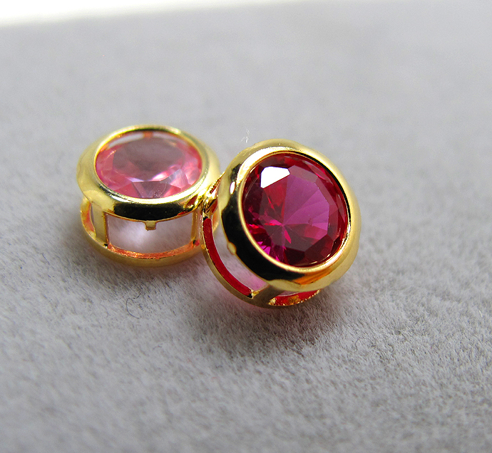 ゴールドフィルド・ベゼル/合成石【ルビー＜7月誕生石＞・合成コランダム/火炎溶融法】（ラウンド5mm）「14kgf」（1個）