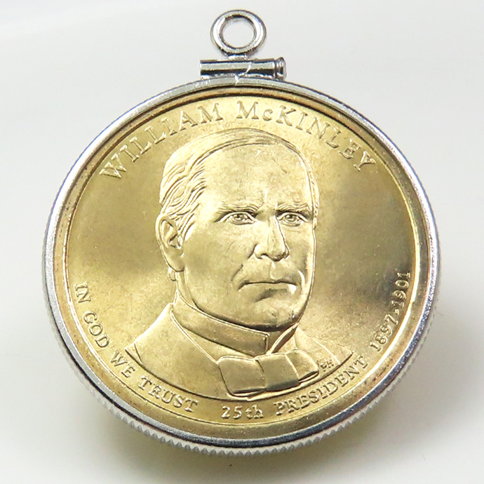 アメリカ大統領1ドル貨 ウィリアム・マッキンリー William McKinley 第25代・コインペンダント・バチカン付 SV925 シルバー