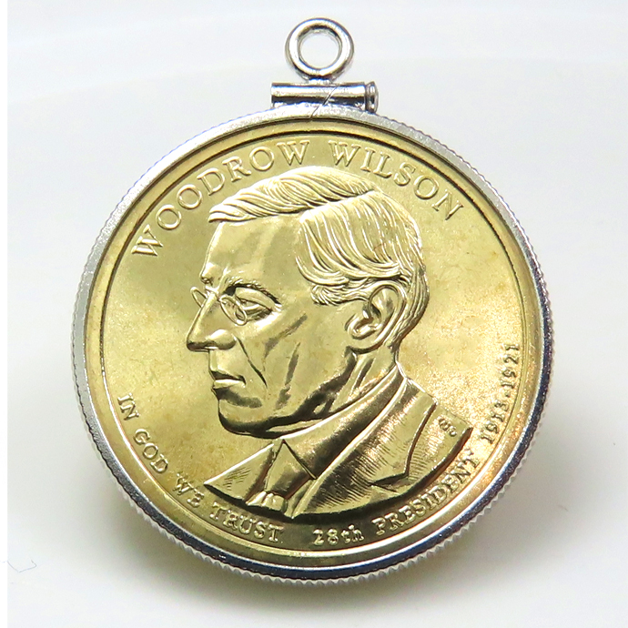 アメリカ大統領1ドル貨 ウッドロウ・ウィルソン Woodrow Wilson 第28代・コインペンダント・バチカン付 SV925 シルバー