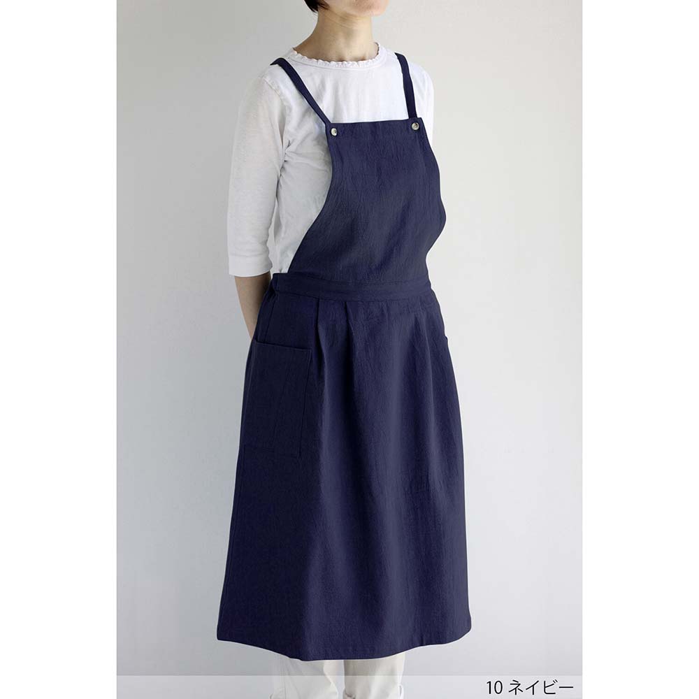 ホームウエアエプロンワンピース ＜ネイビー＞［ アトリエヌイ - atelier_nuuit - （群馬県）］