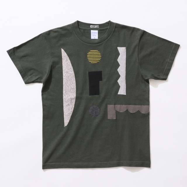 原明子 アートなTシャツ 【S】（カーキ）｜［Pop-Up Studio