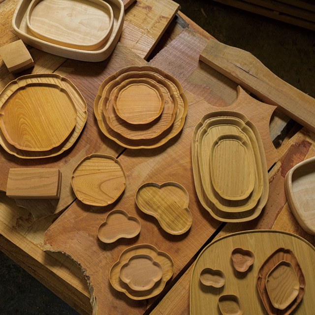 KITO｜匙面菓子皿 長角・四角 ＜ケヤキ＞ ｜ 四十沢木材工芸（石川県