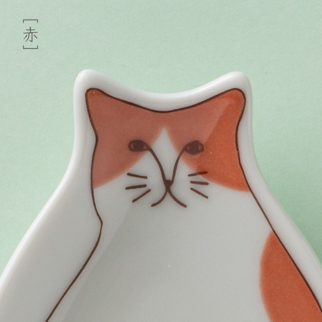 ハレクタニ】 小ネコ皿 ＜緑・赤・青＞ 化粧箱入り｜北野陶寿堂（石川