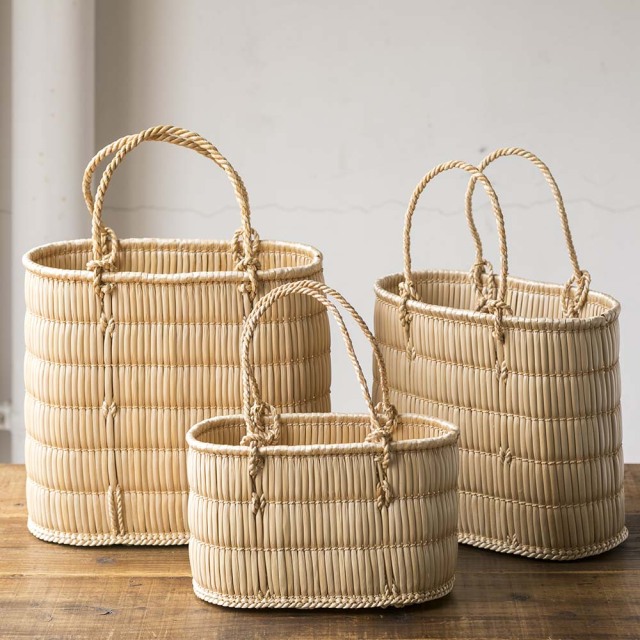 【再入荷】蒜山（ひるぜん）がま細工の手提げバッグ｜ 岡山県の手しごと