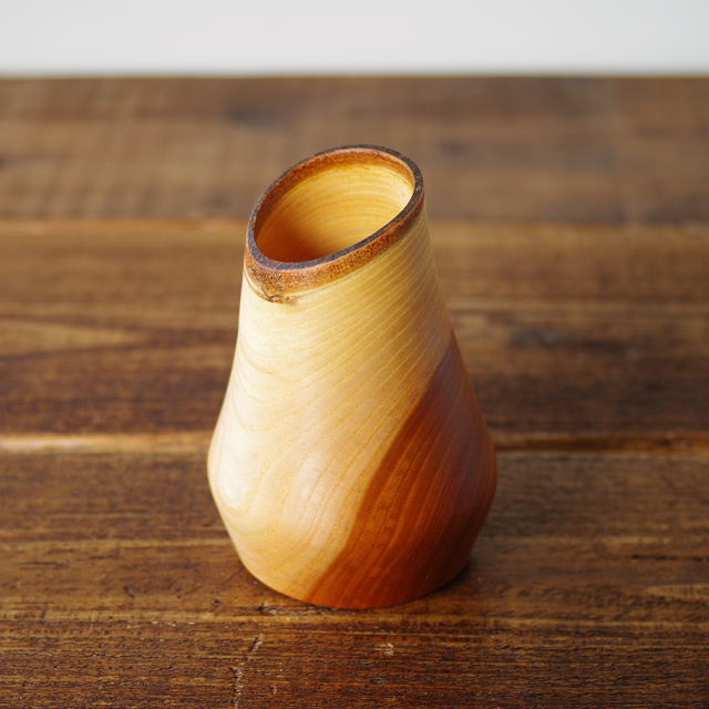 生木挽きの花器 ＜ケヤキ＞（K1903） ｜ つくり手 木ものNAKAYA 中矢嘉