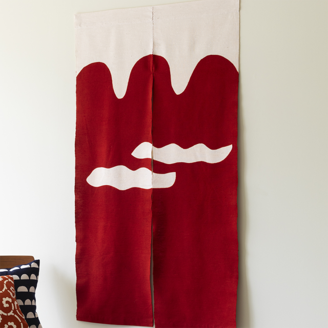 山内染色工房 山内 武志  のれん 暖簾 民藝 山内武志（山内染色工房） 木綿のれん 摺込 ｜ みんげい おくむら