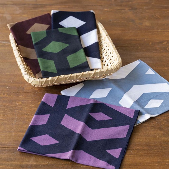 型染めの手ぬぐい＜幾何文＞｜山内武志さん（山内染色工房・アトリエぬいや）【ネコポス対応可】浜松,民藝