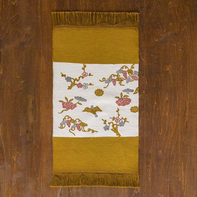 【木綿・中】型染めの卓布＜紅型＞房｜ 山内武志さん（山内染色工房／アトリエぬいや）【ネコポス対応可】/C　春来花鳥文