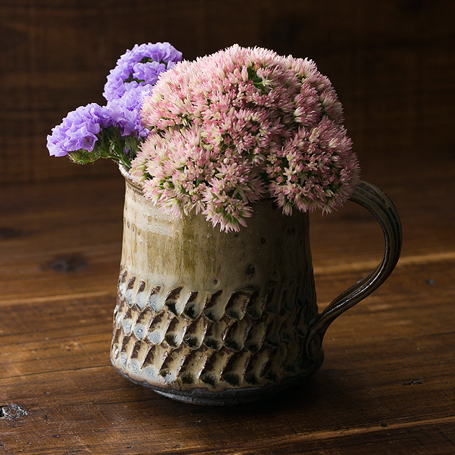 灰釉彫文 マグ（大　〜作り手　岡村 宜治さん（岐阜県土岐市）