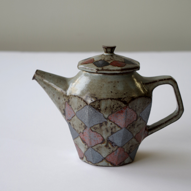 菱釉掛け分け】 ポット｜岡村宜治さん（岐阜県土岐市）