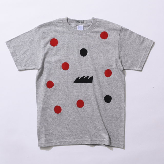 原明子 アートなTシャツ【S】（杢グレー）｜［［Pop-Up Studio（静岡県）] ポップ アップリケ モダンアート　