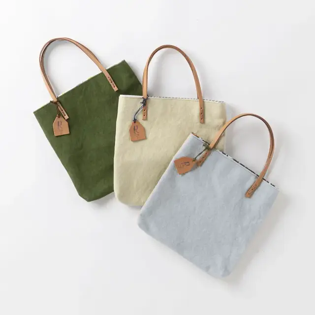 すくえあバッグ（れんげ日和）｜れんげの家｜染め帆布のバッグ