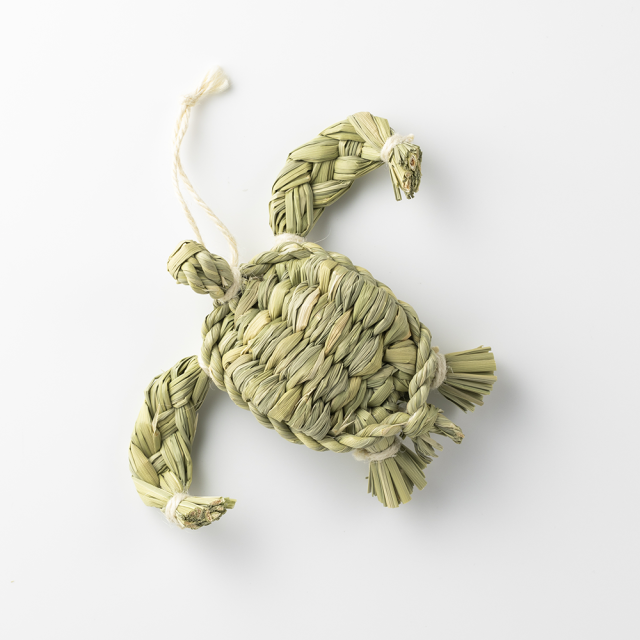 南信州の藁細工 しめ飾り <海亀>|長野県 藁細工 わら細工 手しごと 手仕事 縁起もの お正月飾り 鶴は千年 縁起もの