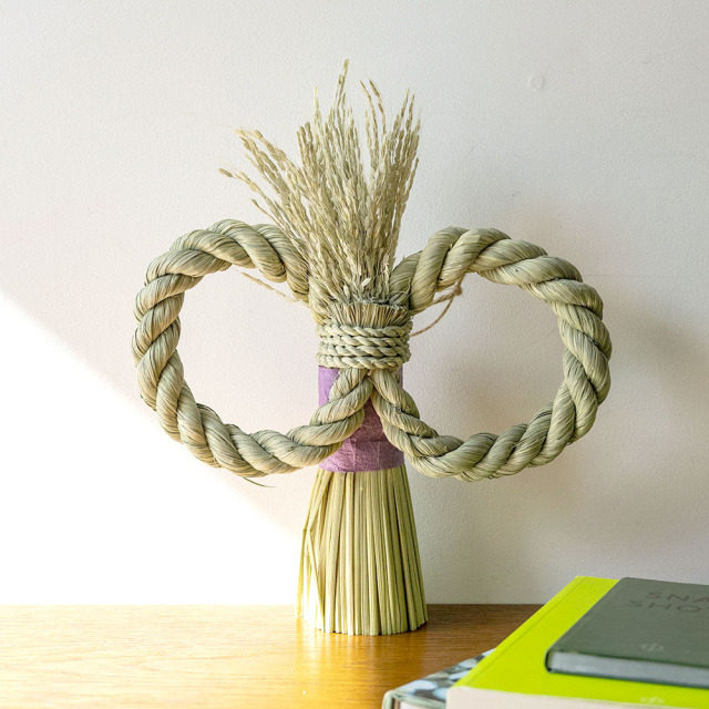 南信州の藁細工 しめ飾り <天涯一望(てんがいいちぼう)>|長野県 藁細工 わら細工 手しごと 手仕事 縁起もの お正月飾り 鶴は千年 縁起もの