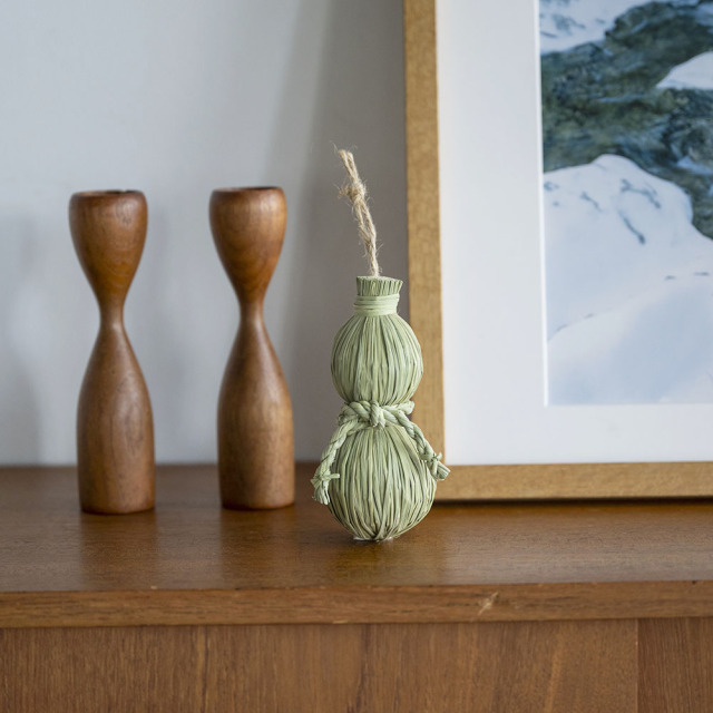 南信州の藁細工 しめ飾り <瓢(ひさご)>瓢箪(ひょうたん)|長野県 藁細工 わら細工 手しごと 手仕事 縁起もの お正月飾り 縁起もの