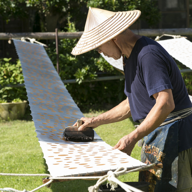 型染めののれん （縞布） ＜三つ山（波の山）＞| 山内武志さん