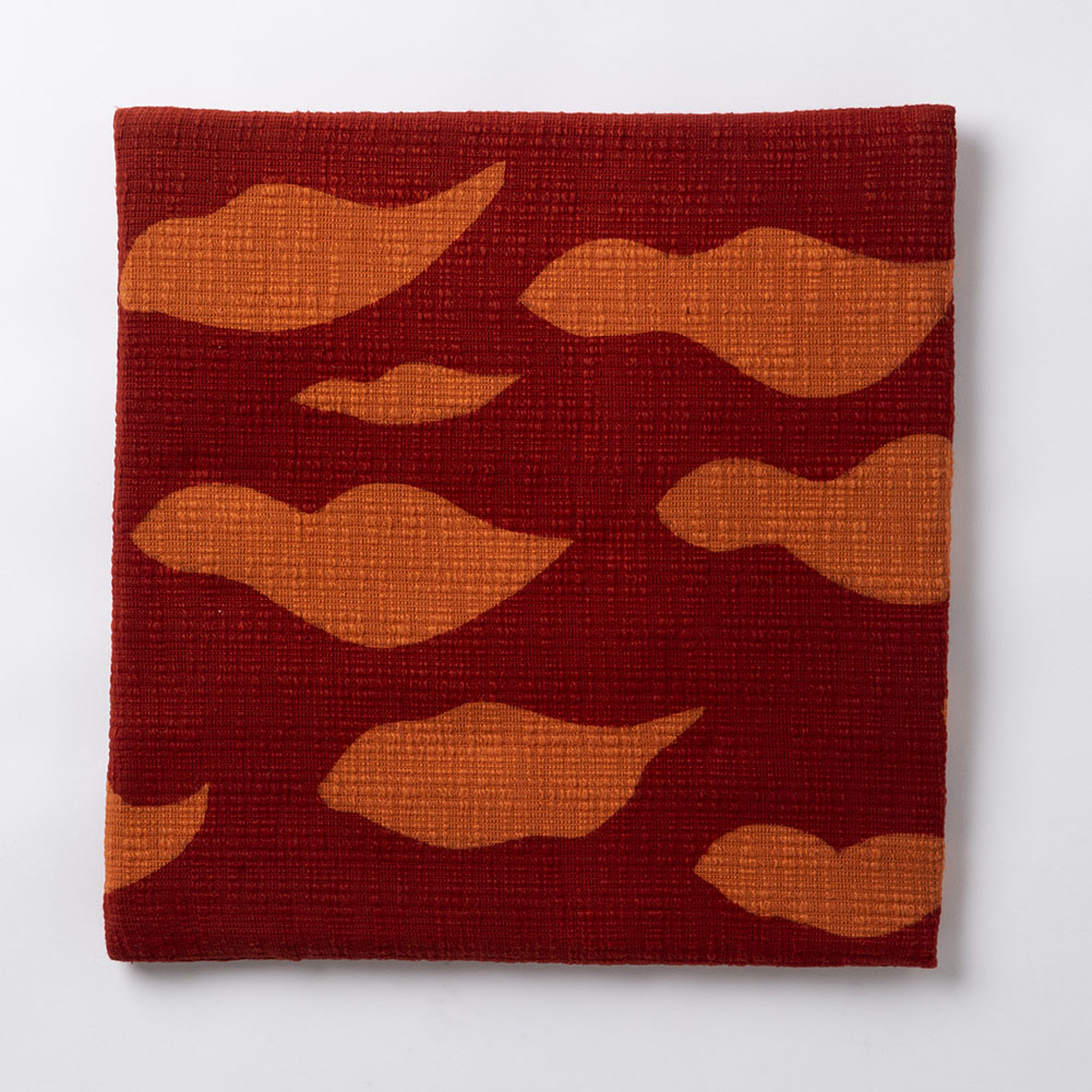 【大】型染めの椅子敷き＜とりくも＞綿スラブ｜山内武志さん（山内染色工房／アトリエぬいや） 静岡県浜松市 チェアマット