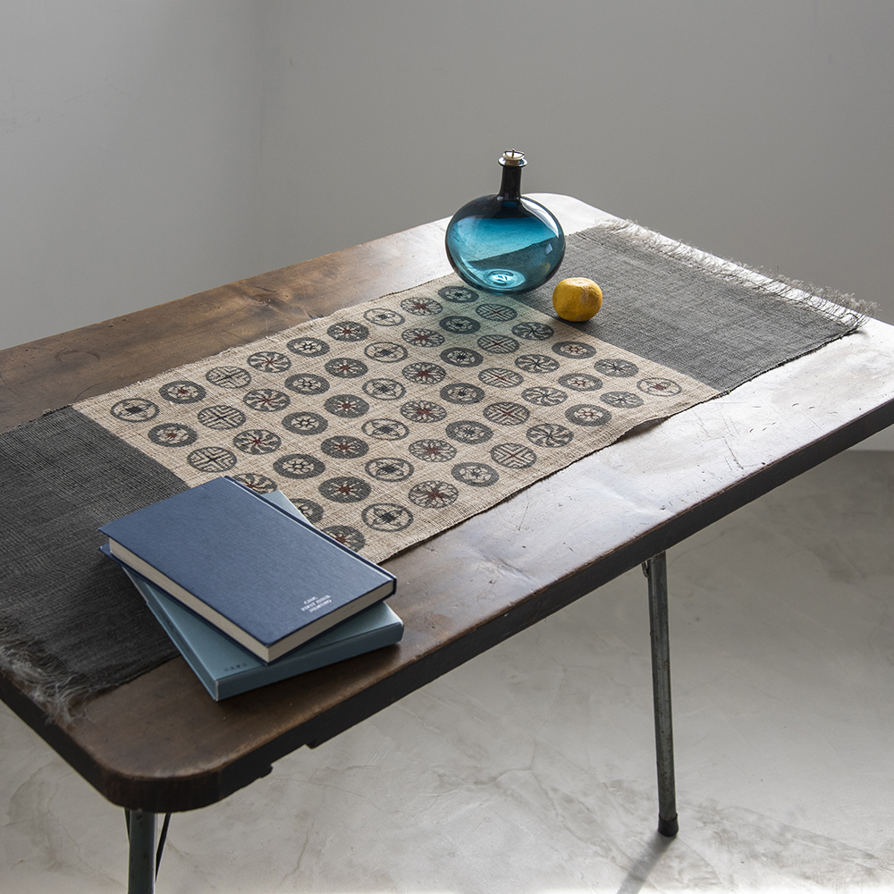 藍染め　卓布　麻　山内武志 ロング