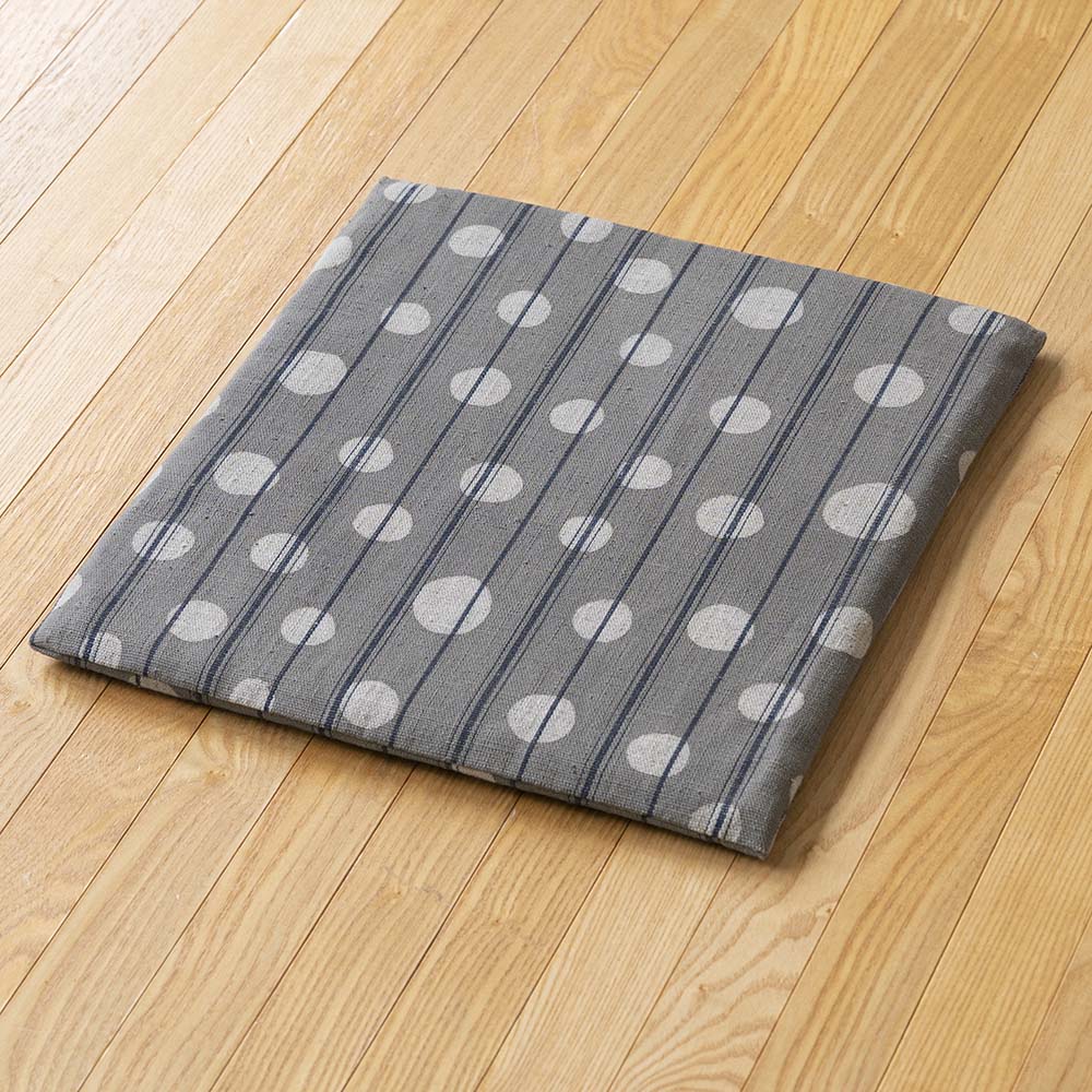 【小・縞布】型染めの椅子敷き＜水玉＞｜山内武志さん（山内染色工房／アトリエぬいや） 静岡県浜松市 チェアマット