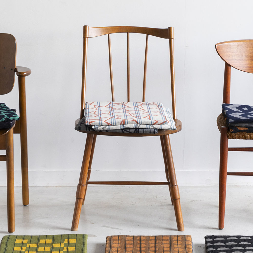 山内染色工房 型染め 椅子敷き 3枚セット 山内武志 チェアマット 藍染