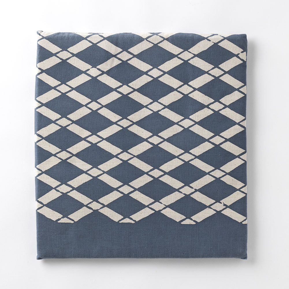 【大】型染めの椅子敷き＜竹格子（竹垣）＞綿変わり織｜山内武志さん（山内染色工房／アトリエぬいや） 静岡県浜松市 チェアマット