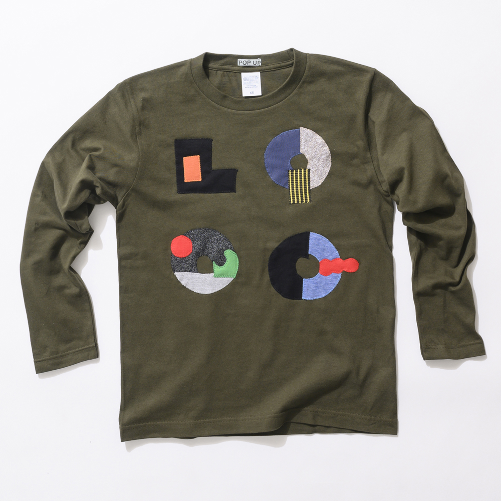 Tシャツ　ミンギ　ポップアップ 原明子 アートなTシャツ XS（カーキ）［Pop-Up Studio（静岡県