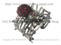 【ネクロマンス NECROMANCE】 スパイダーカフブレスレット Spider Cuff Bracelet ＜レッド/Red/赤＞ 蜘蛛