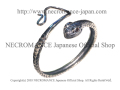 【ご予約受付中】【ネクロマンス NECROMANCE】 ガーネットアイシルバーネークブレスレット Garnet Eye Silver Snake Bracelet 紅瑠石 シルバー 蛇 ヘビ バングル