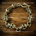 【新規販売開始セール中】【ネクロマンス NECROMANCE】 シルバースカルブレスレット ＜ブラス/Brass＞ Silver Skull Bracelet 骸骨