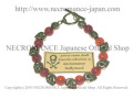 【ネクロマンス NECROMANCE】 レッドアゲート スカルブレスレット Red Agate Skull Bracelet 赤めのう 骸骨