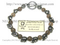 【ネクロマンス NECROMANCE】 スモーキークォーツ スカルブレスレット Smoky Quartz Skull Bracelet 煙水晶 骸骨