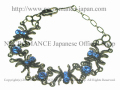 ラインストーン スパイダーブレスレット Rhinestone Spider Bracelet ＜ブルー/Blue/青＞ 蜘蛛　【NECROMANCE ネクロマンス】